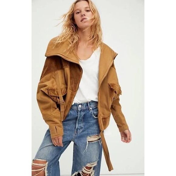 Free People x Nicholas K Bastie Sweatshirt Jacket Earth $498